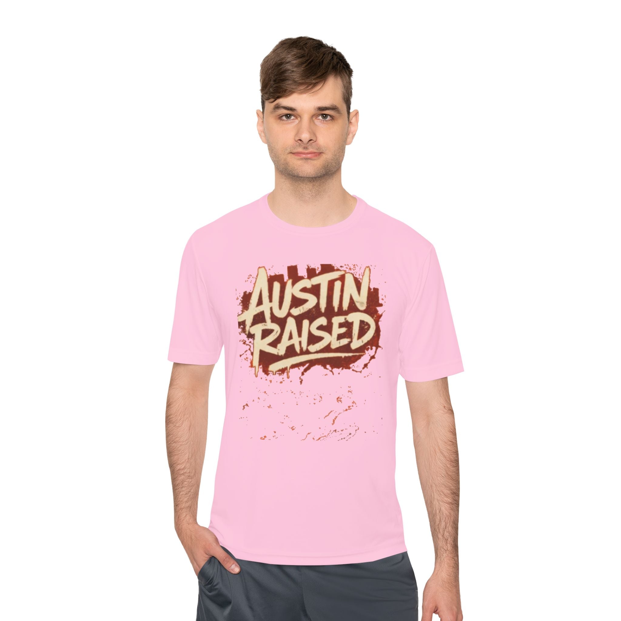 Austin Raised Moisture-Wicking Tee — Retro Graffiti Texas Pride Shirt