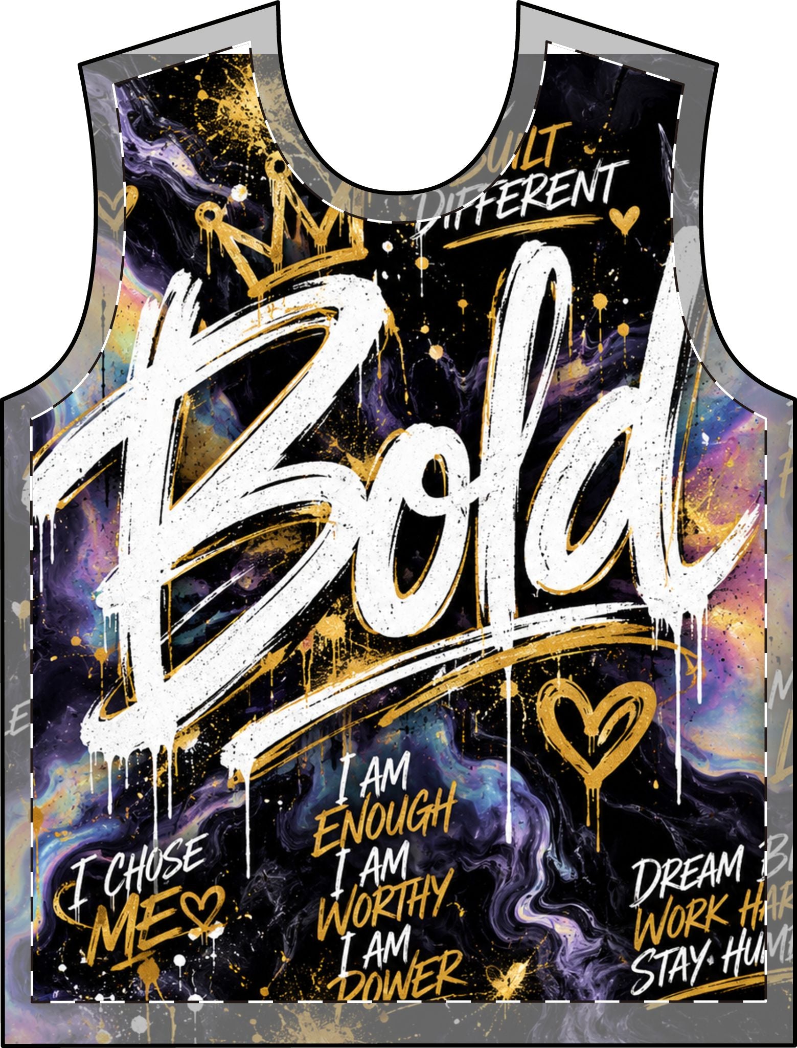 Bold Graphic T-Shirt — "Bold" Inspirational All-Over Print for Women