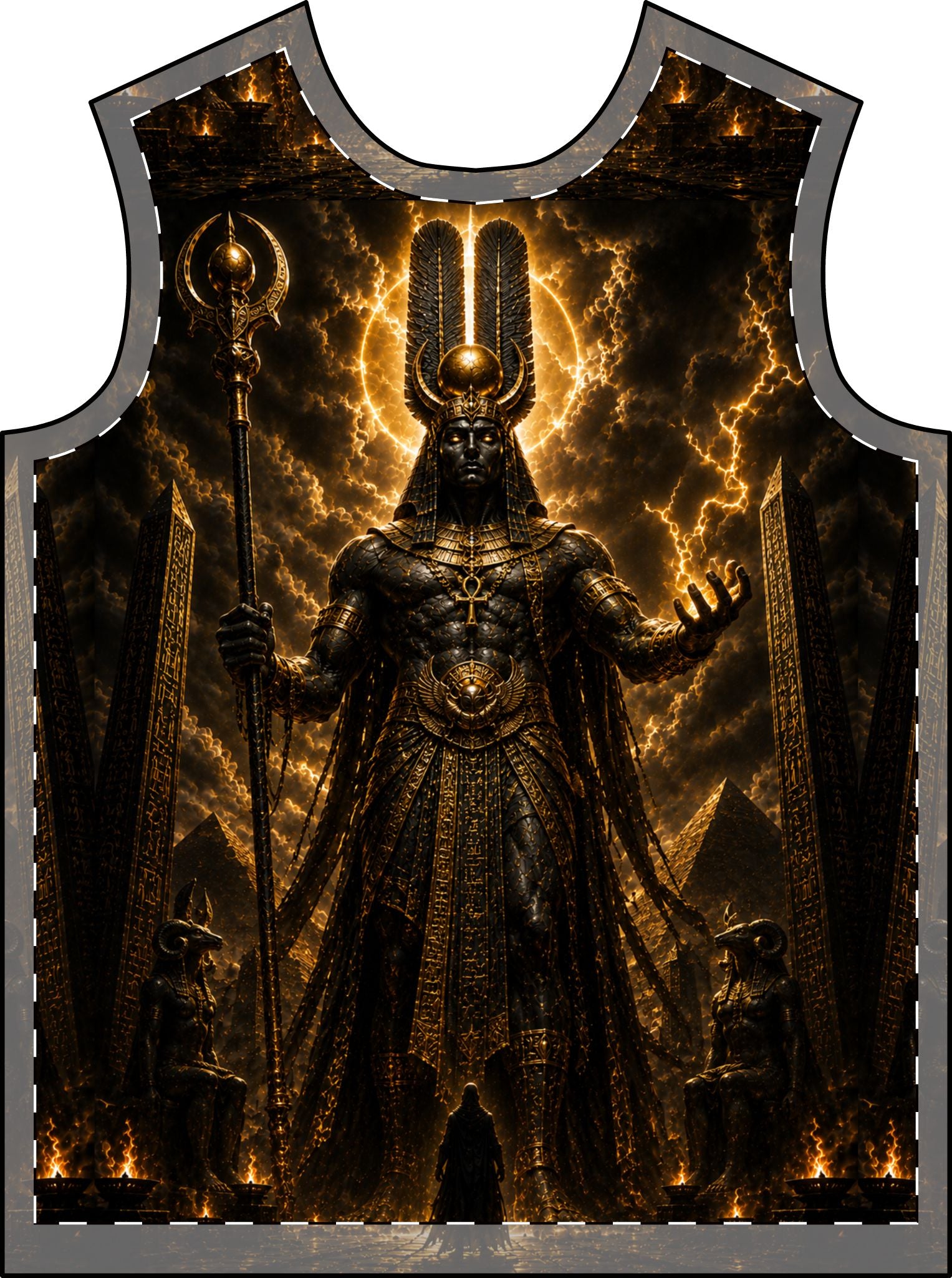 Pharaoh God Amun T-Shirt — Egyptian Warrior All-Over Print