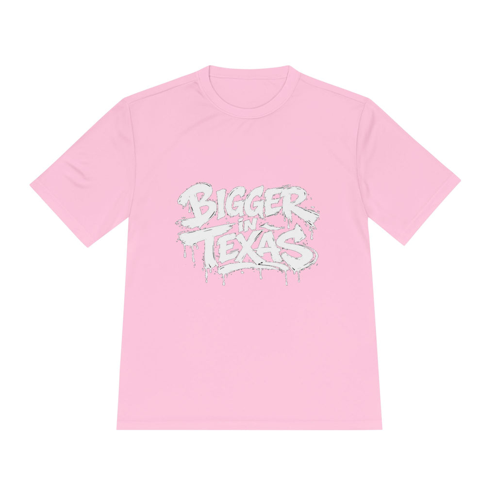 Bigger Texas Graphic Tee — Dripping Graffiti Style Moisture-Wicking Shirt