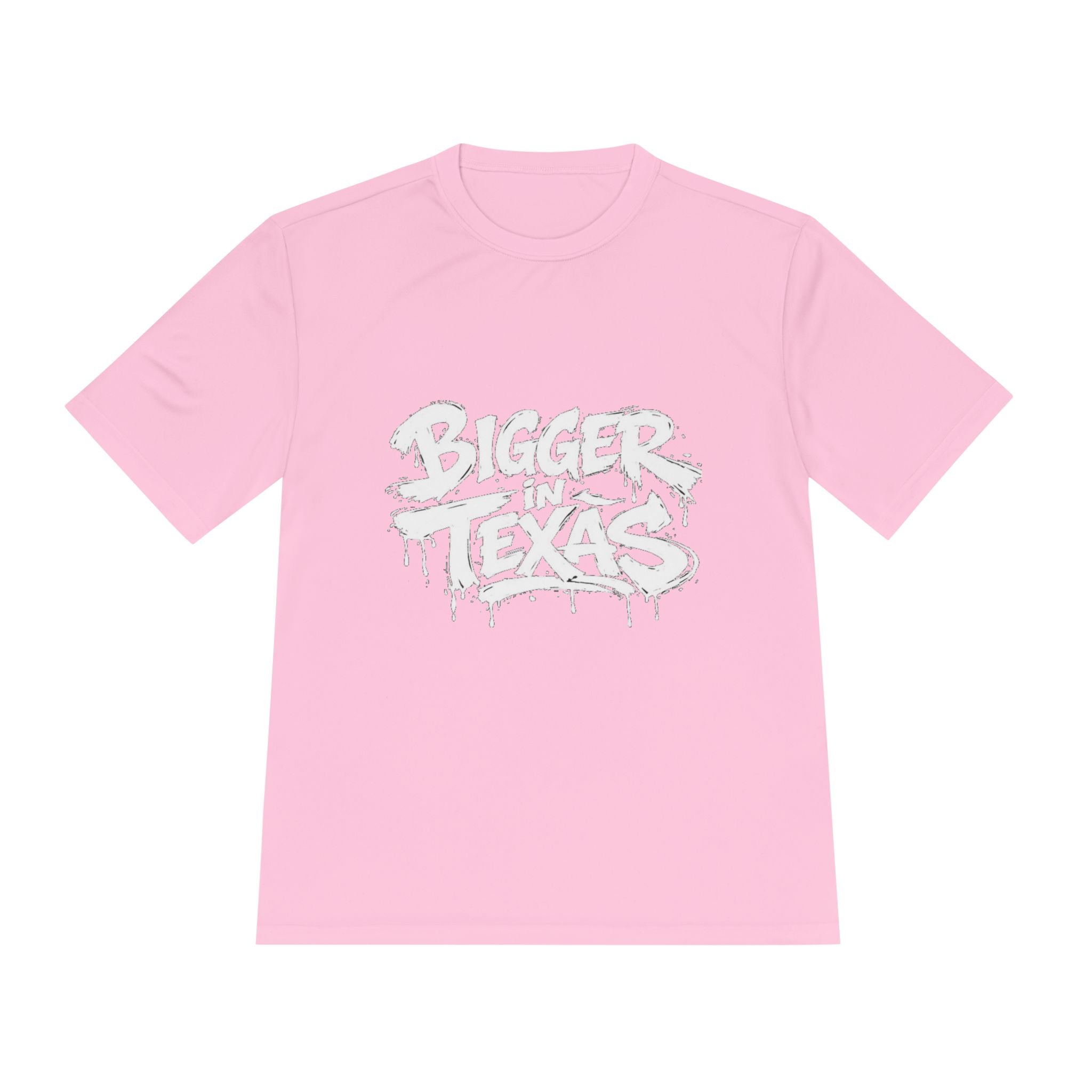 Bigger Texas Graphic Tee — Dripping Graffiti Style Moisture-Wicking Shirt