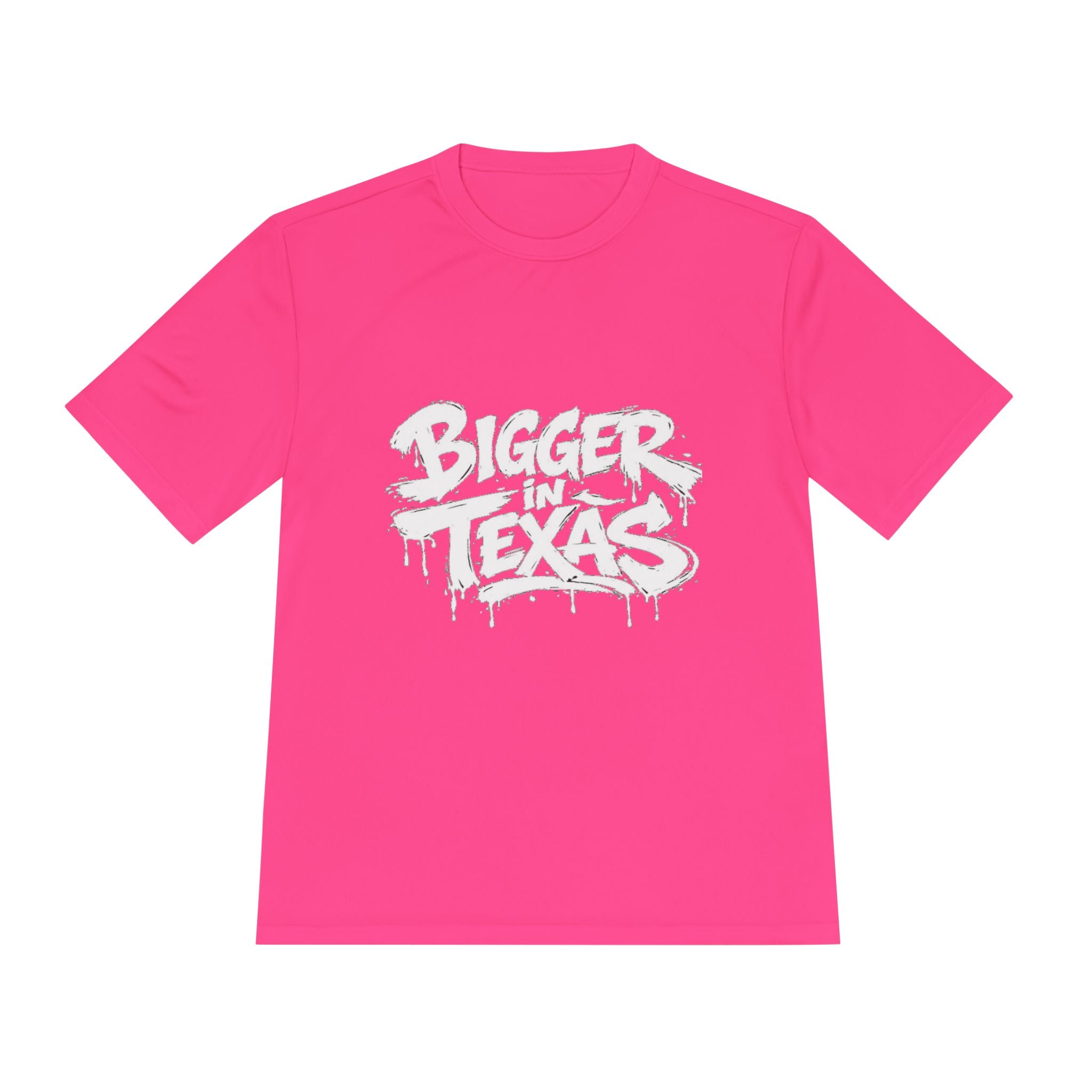 Bigger Texas Graphic Tee — Dripping Graffiti Style Moisture-Wicking Shirt