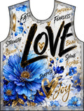 Love Floral Women's T-Shirt — Blue Flowers & Inspirational Script (All-Over Print)