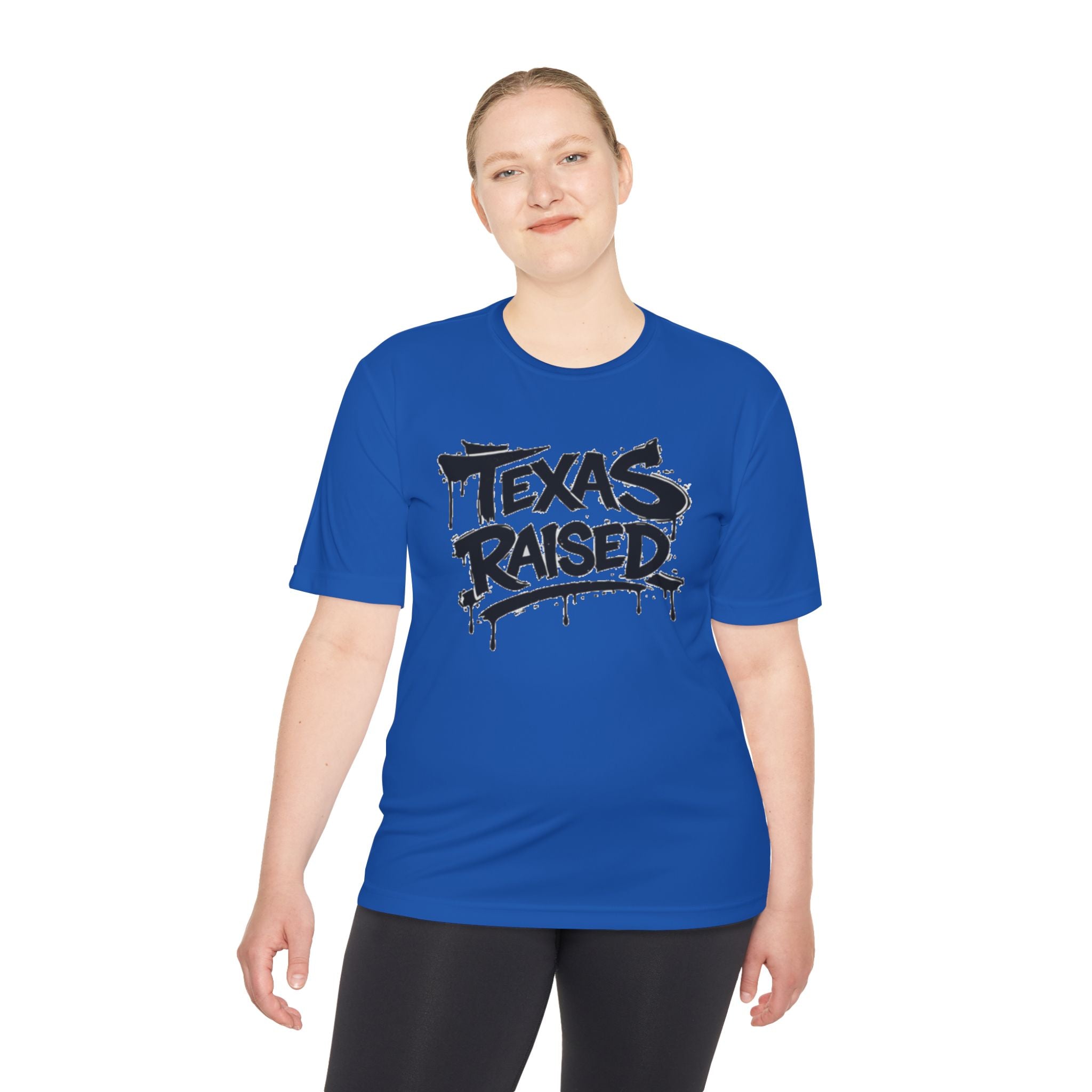 Texas Raised Moisture-Wicking Tee — Bold Graffiti State Pride Shirt