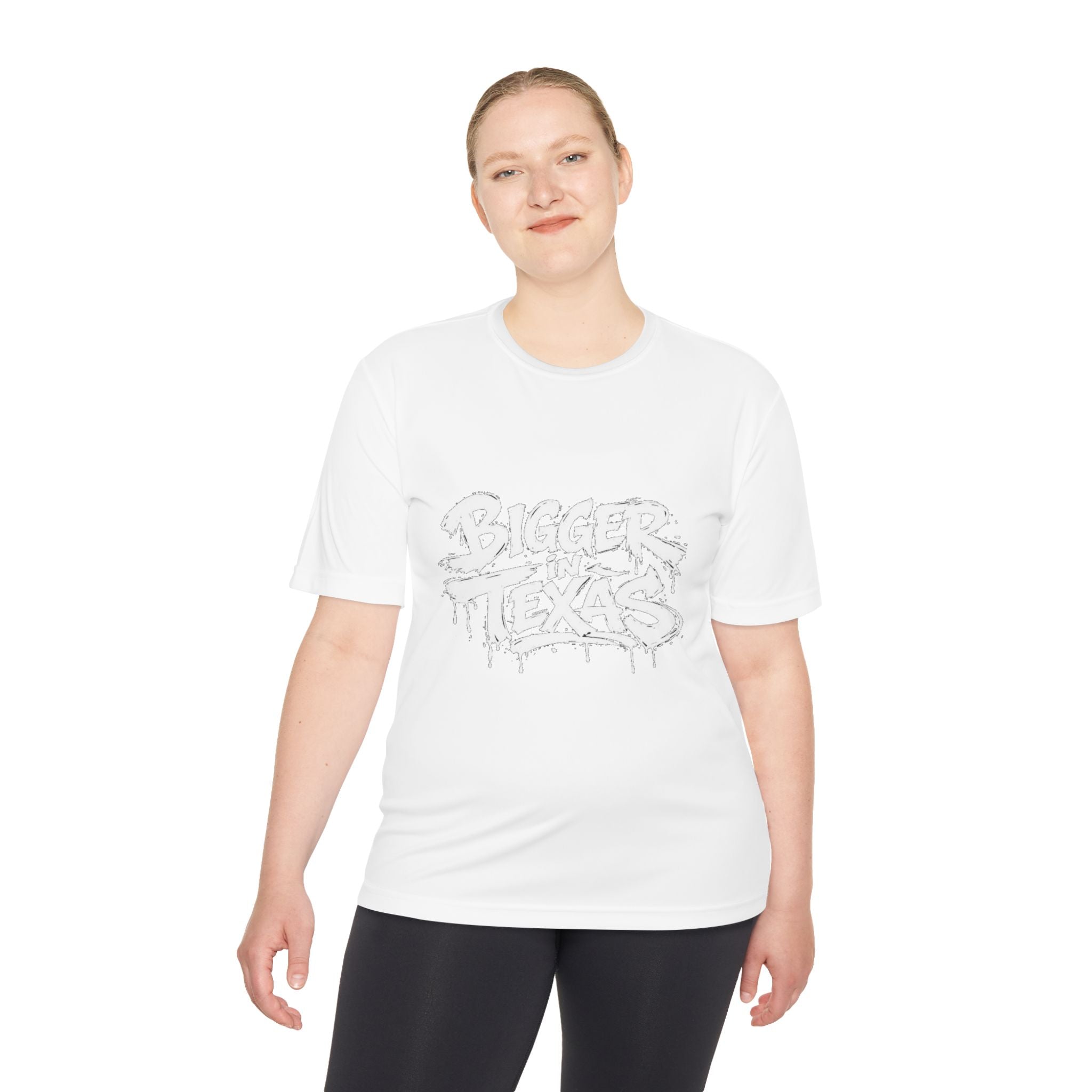 Bigger Texas Graphic Tee — Dripping Graffiti Style Moisture-Wicking Shirt