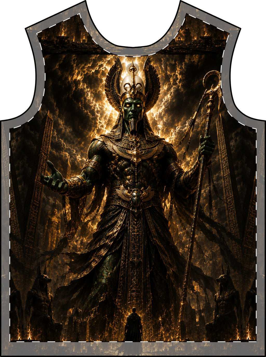 Egyptian Pharaoh God Osiris T-Shirt – Dark Mythic All-Over Print