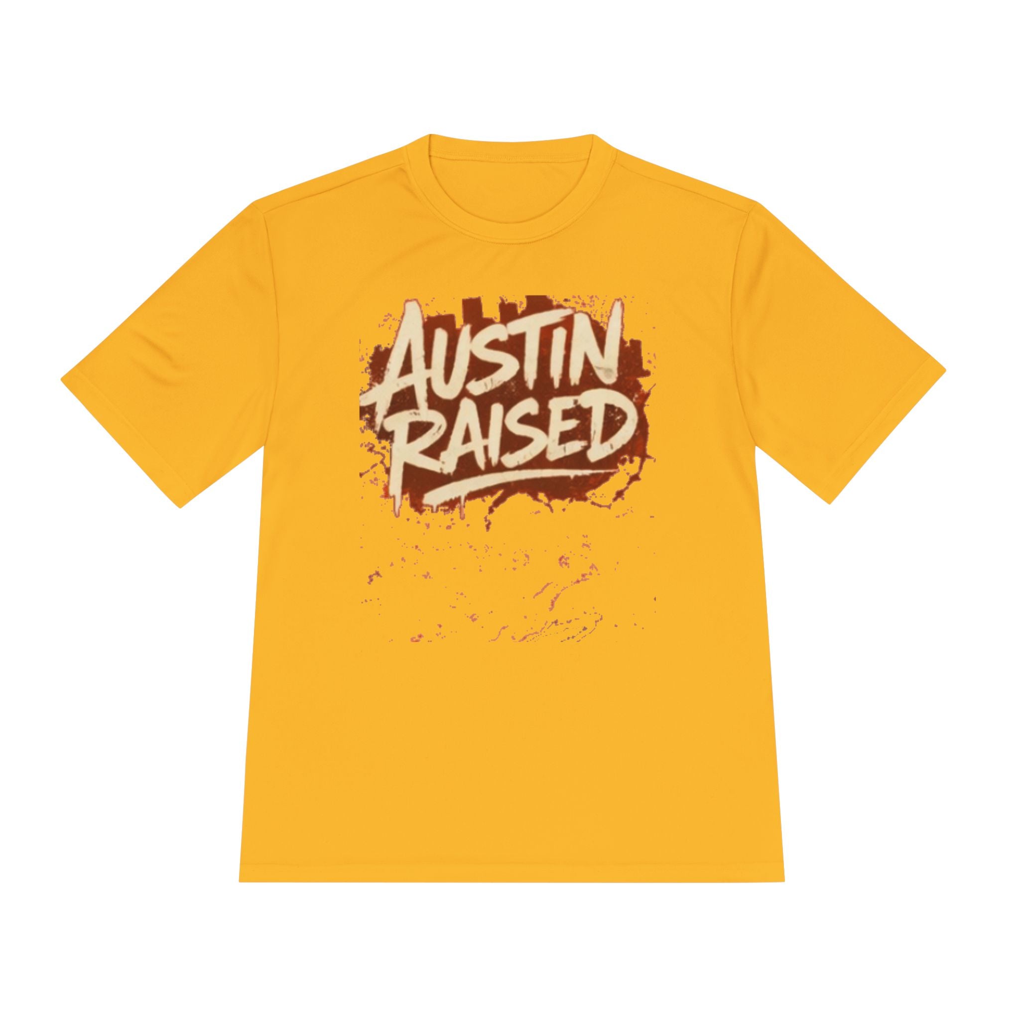 Austin Raised Moisture-Wicking Tee — Retro Graffiti Texas Pride Shirt