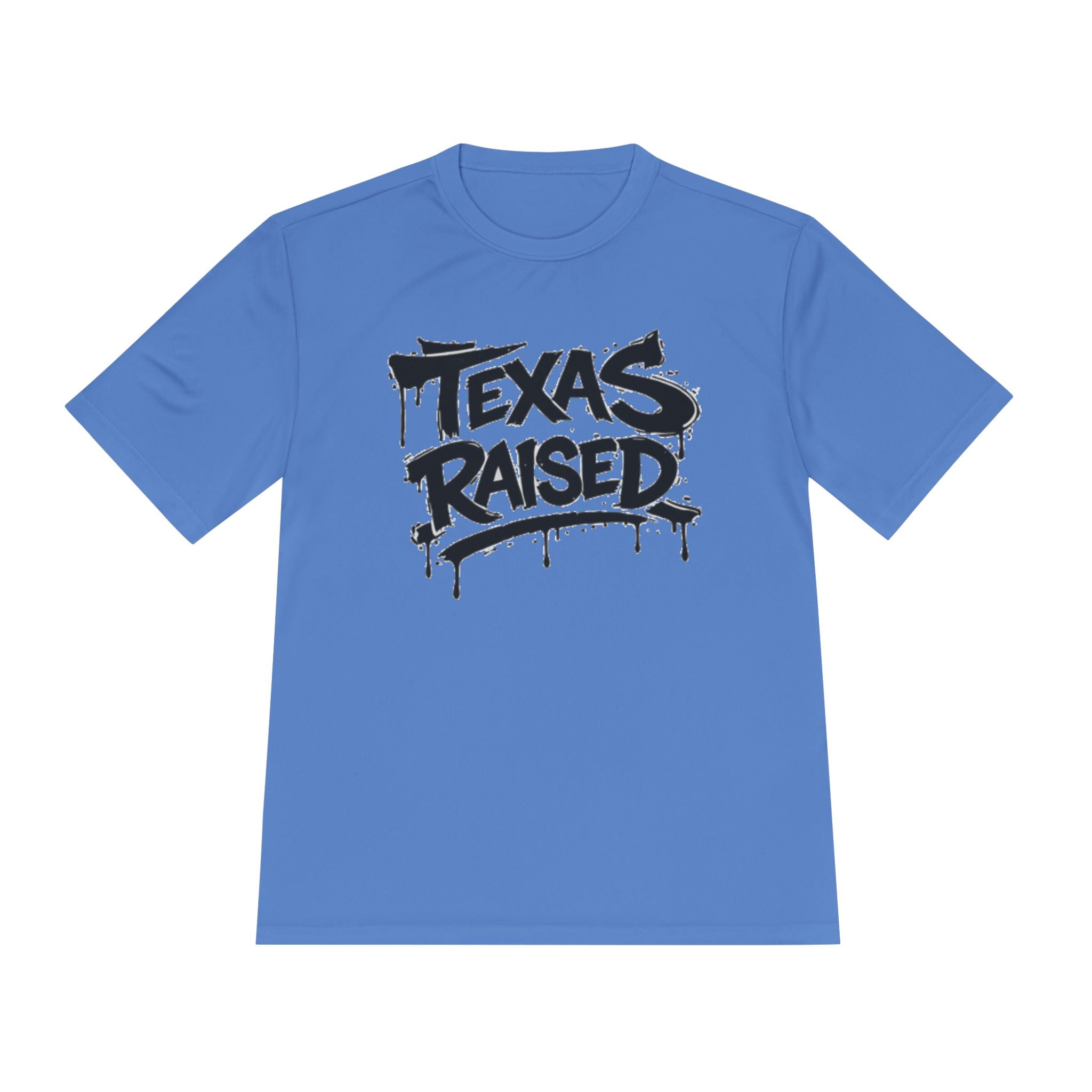 Texas Raised Moisture-Wicking Tee — Bold Graffiti State Pride Shirt