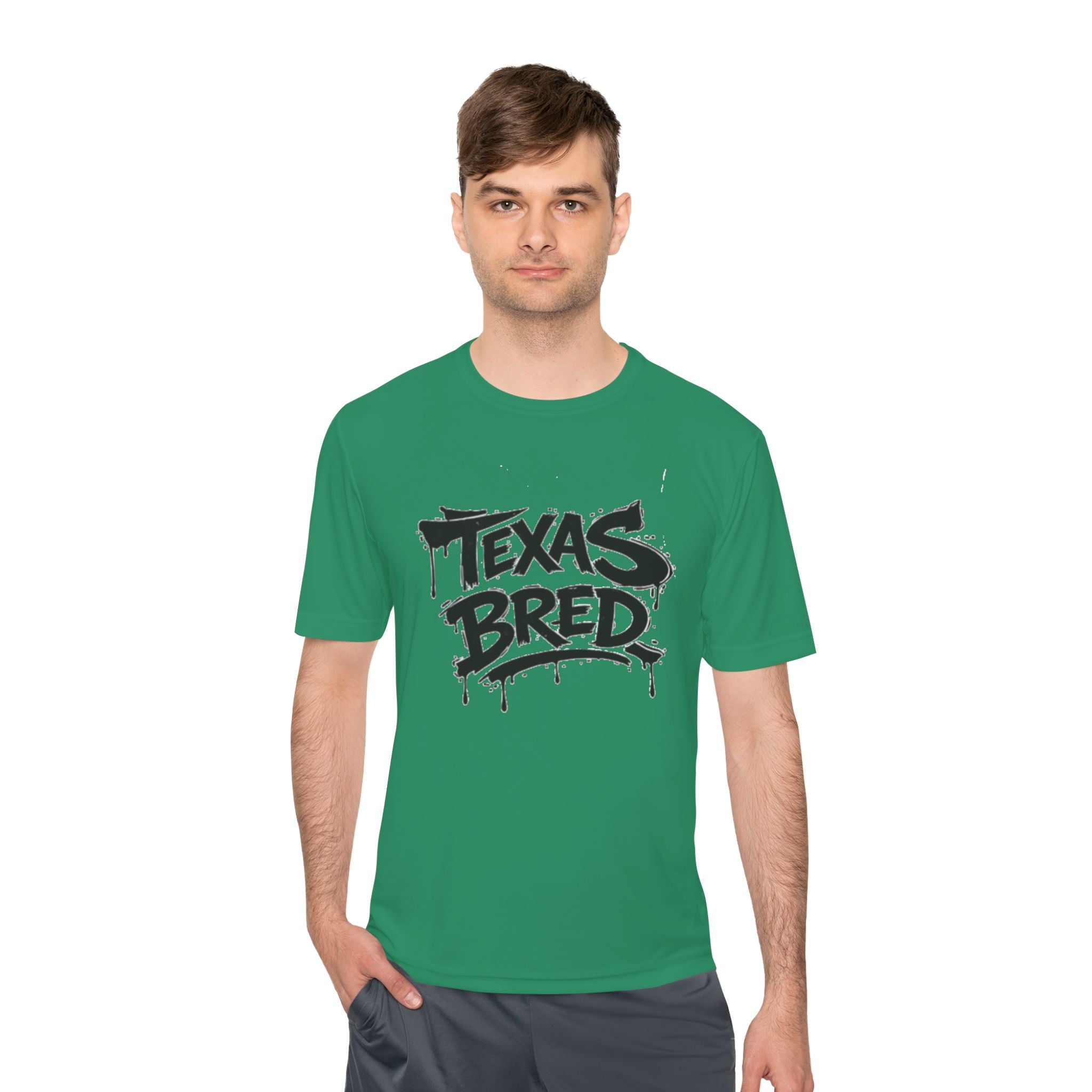 Texas Bred Moisture-Wicking Tee — Graffiti Style State Pride Shirt