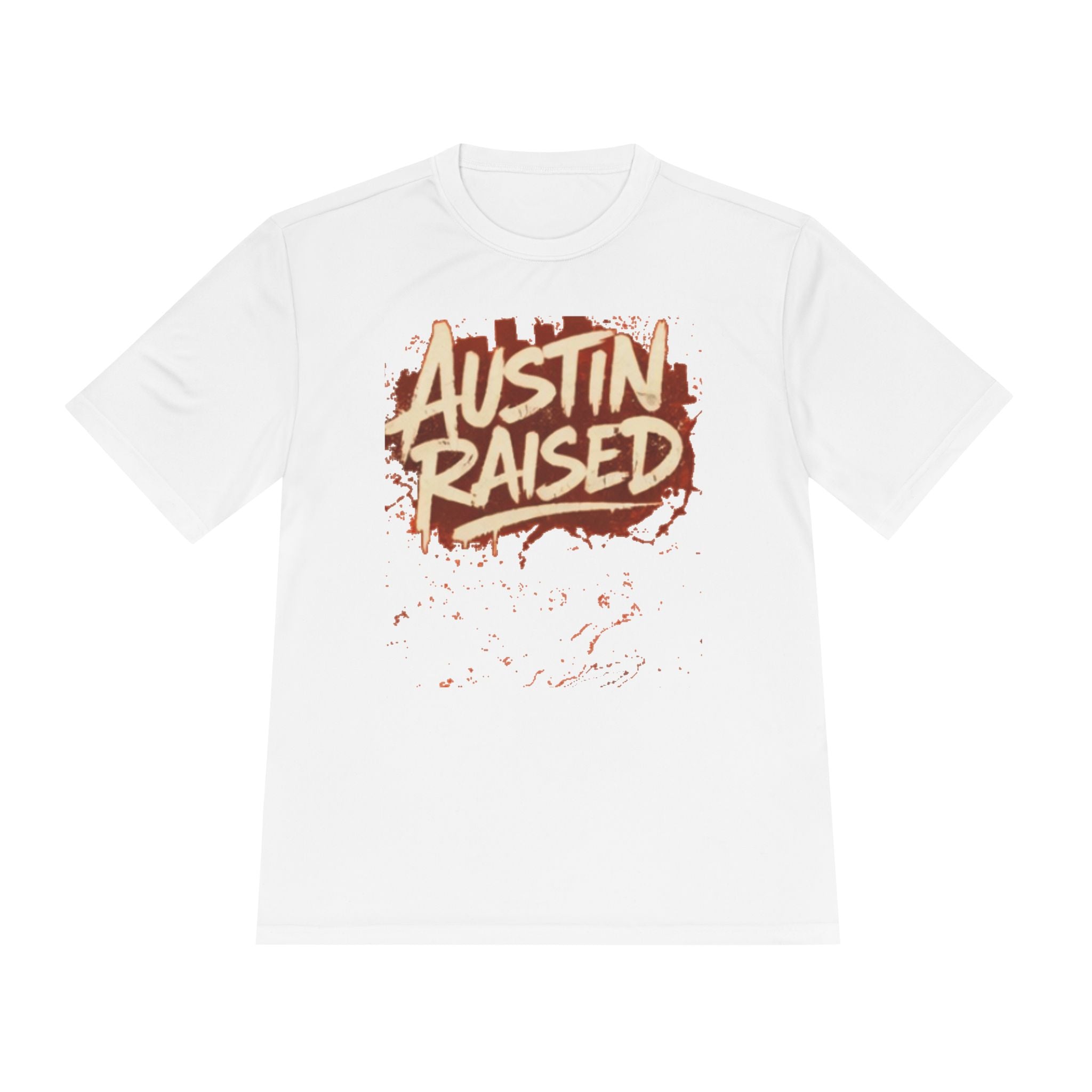 Austin Raised Moisture-Wicking Tee — Retro Graffiti Texas Pride Shirt