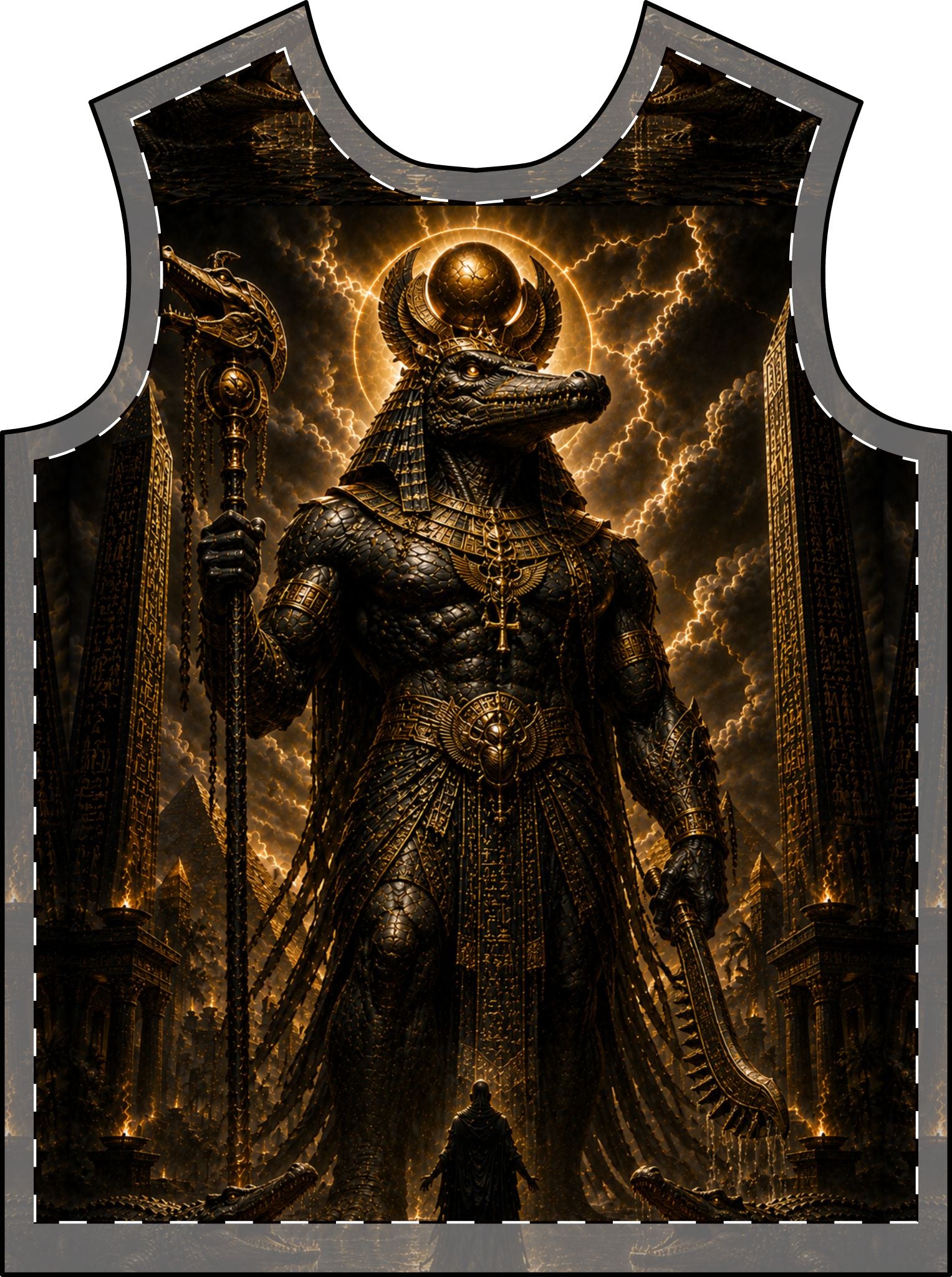 Sobek Warrior T-Shirt — Egyptian God All-Over Print