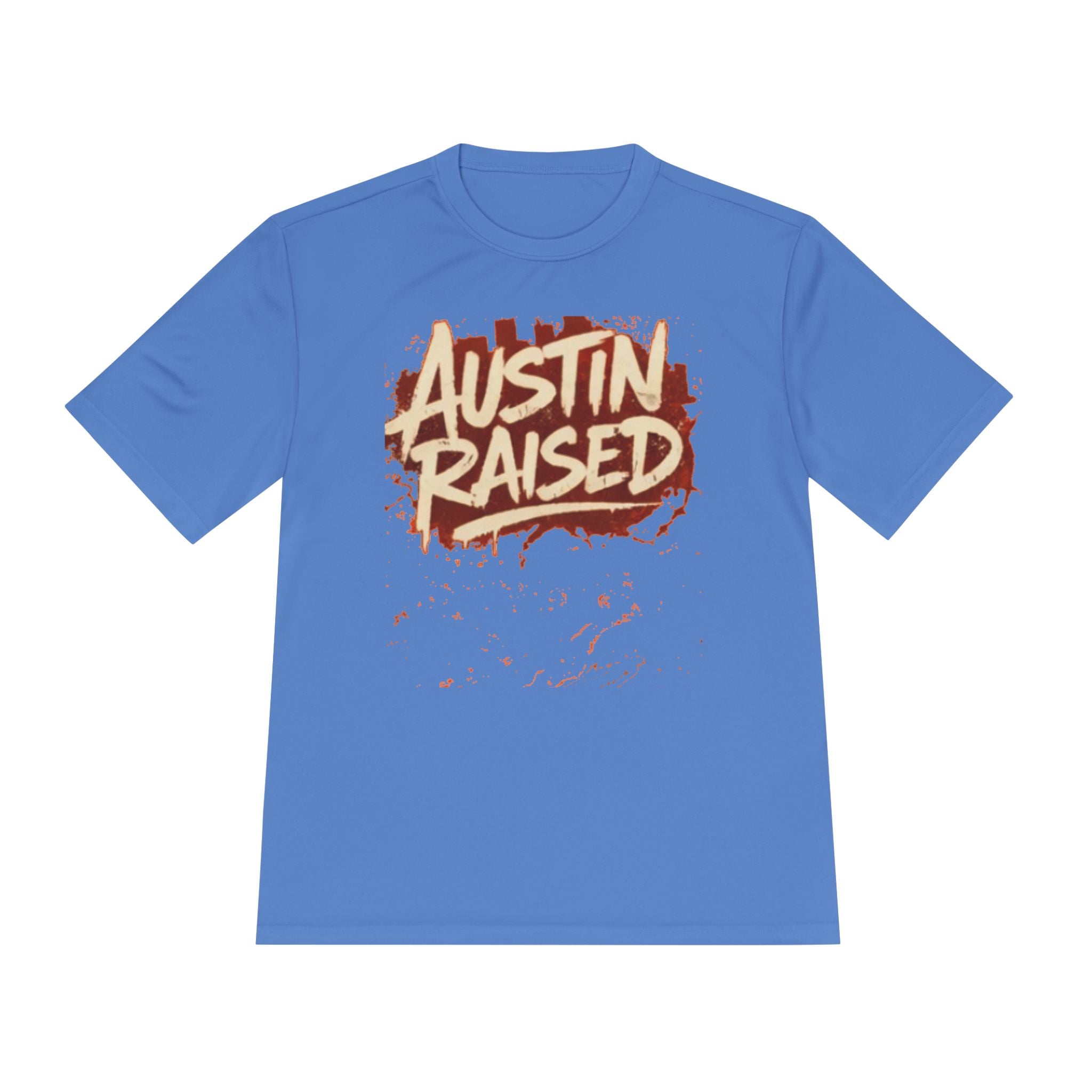 Austin Raised Moisture-Wicking Tee — Retro Graffiti Texas Pride Shirt