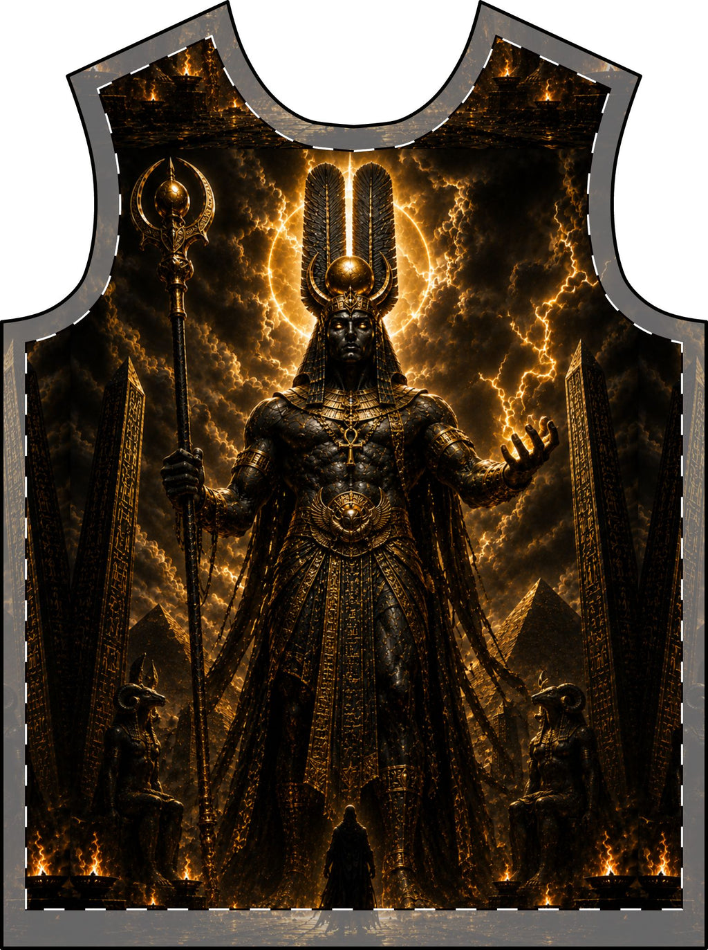 Pharaoh God Amun T-Shirt — Egyptian Warrior All-Over Print
