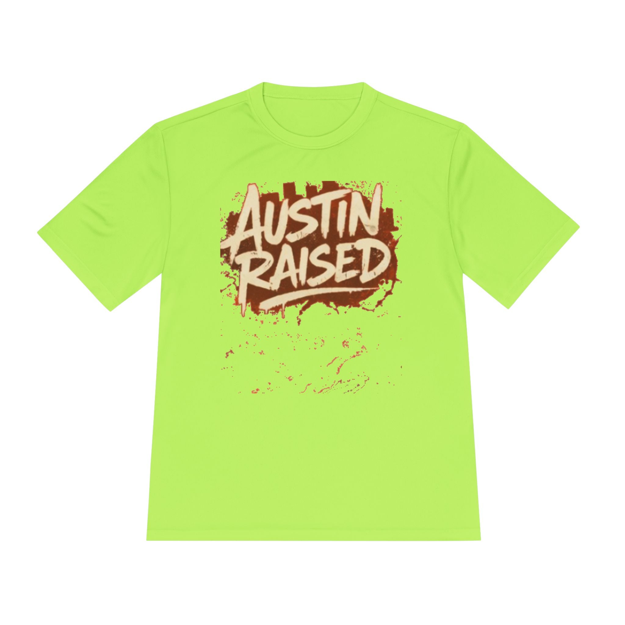 Austin Raised Moisture-Wicking Tee — Retro Graffiti Texas Pride Shirt