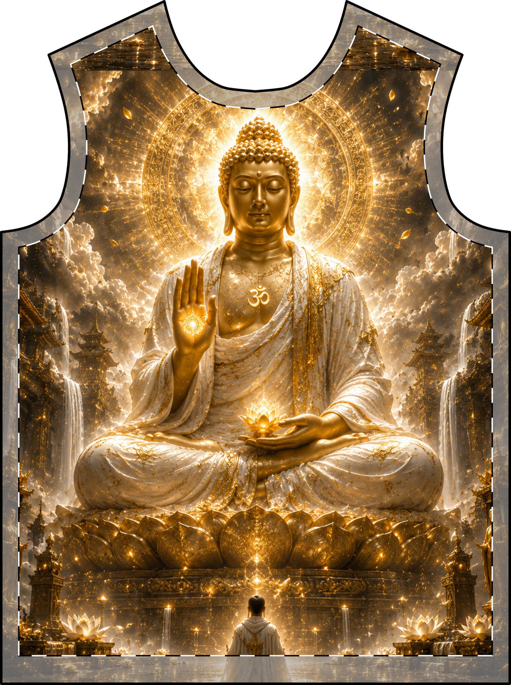 Golden Buddha Meditation T-Shirt — Spiritual Zen Yoga Tee