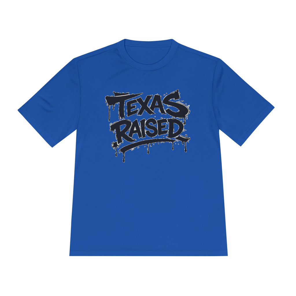 Texas Raised Moisture-Wicking Tee — Bold Graffiti State Pride Shirt
