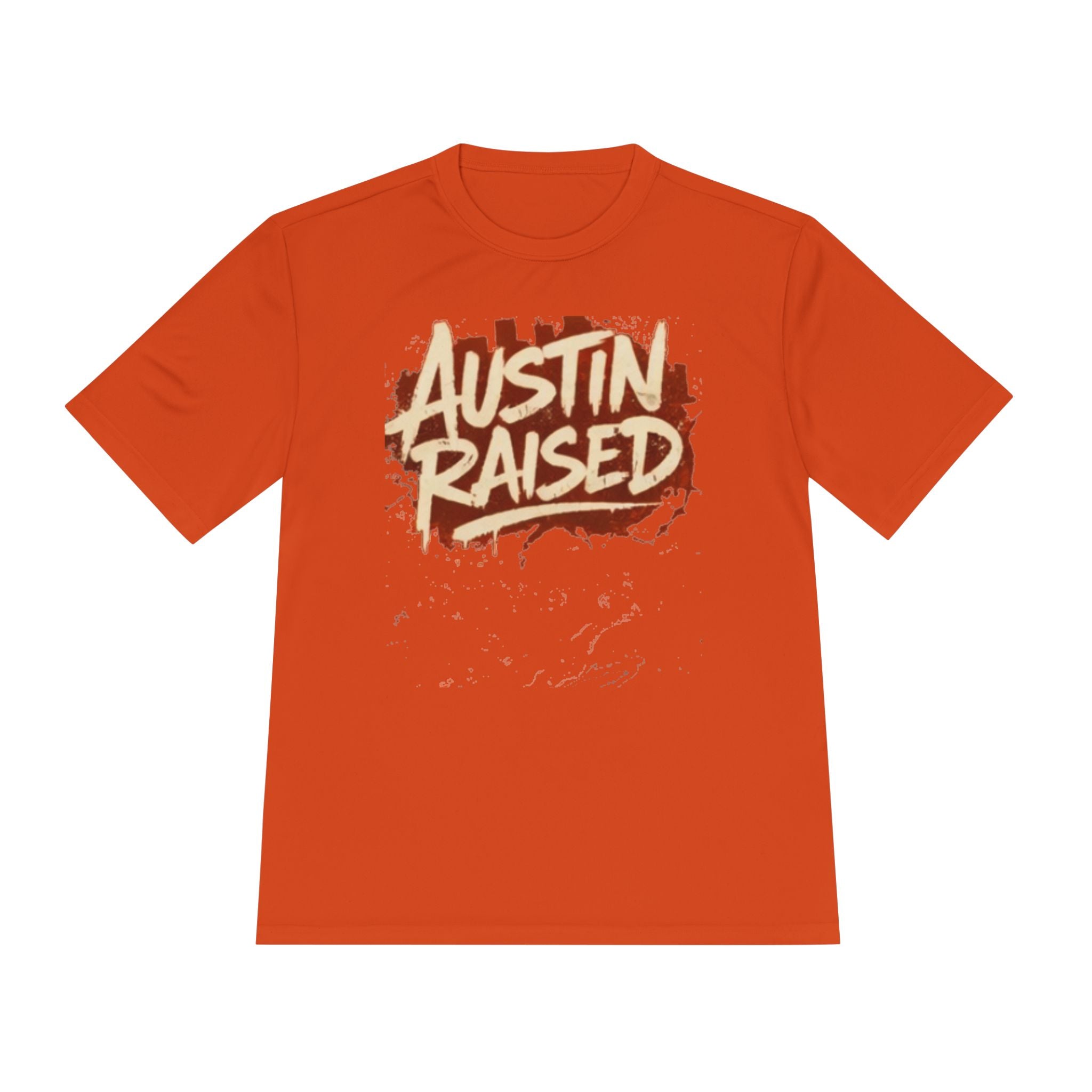 Austin Raised Moisture-Wicking Tee — Retro Graffiti Texas Pride Shirt