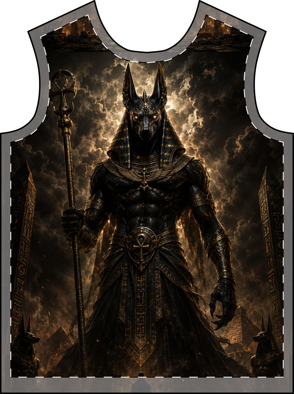 Anubis God T-Shirt – Dark Egyptian Mythology Graphic Tee
