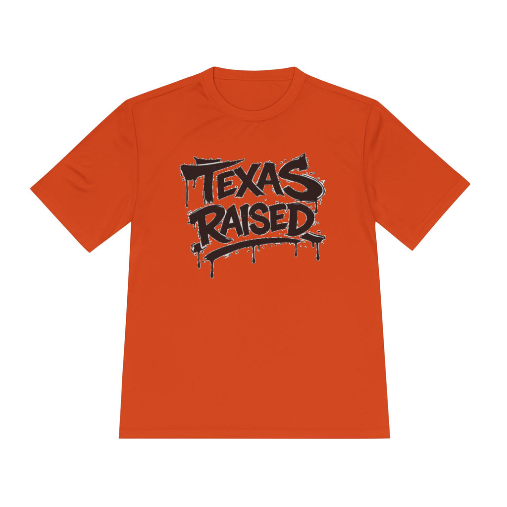 Texas Raised Moisture-Wicking Tee — Bold Graffiti State Pride Shirt
