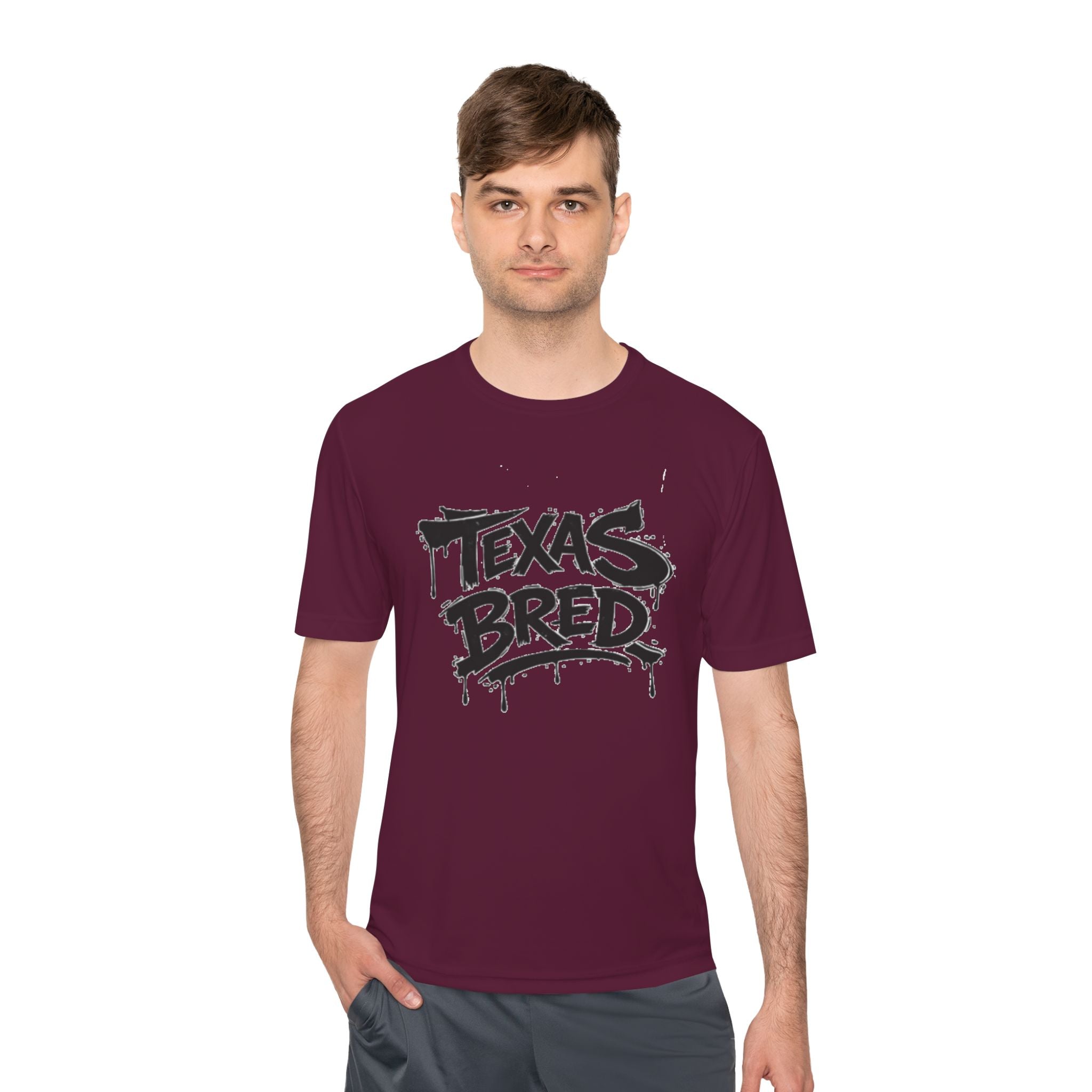 Texas Bred Moisture-Wicking Tee — Graffiti Style State Pride Shirt