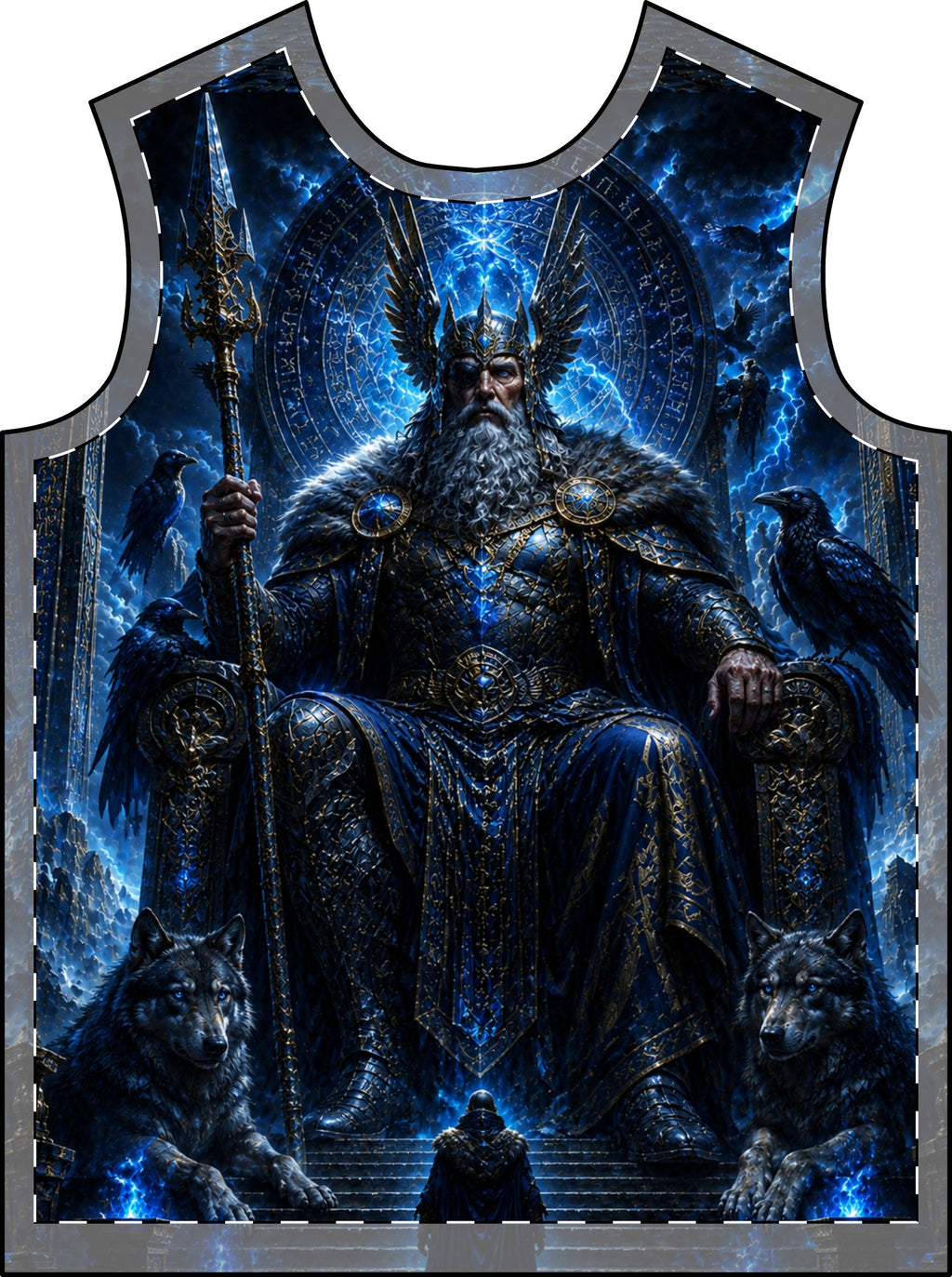 Viking Odin Throne All-Over Print T-Shirt — Norse God Valhalla Artwork