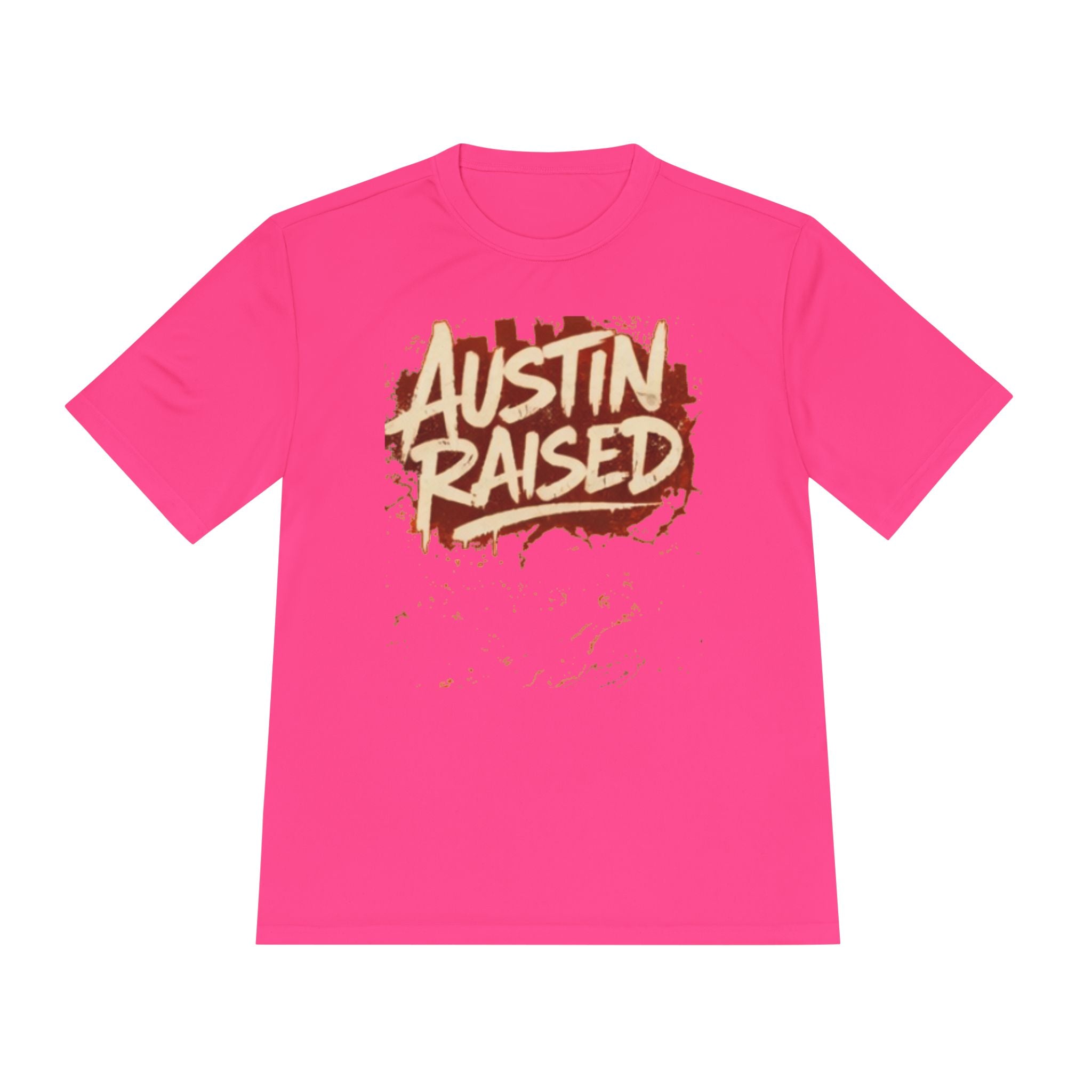 Austin Raised Moisture-Wicking Tee — Retro Graffiti Texas Pride Shirt