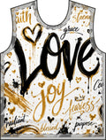 Love Joy Script Women's T-Shirt — Inspirational Heart Typography All-Over Print