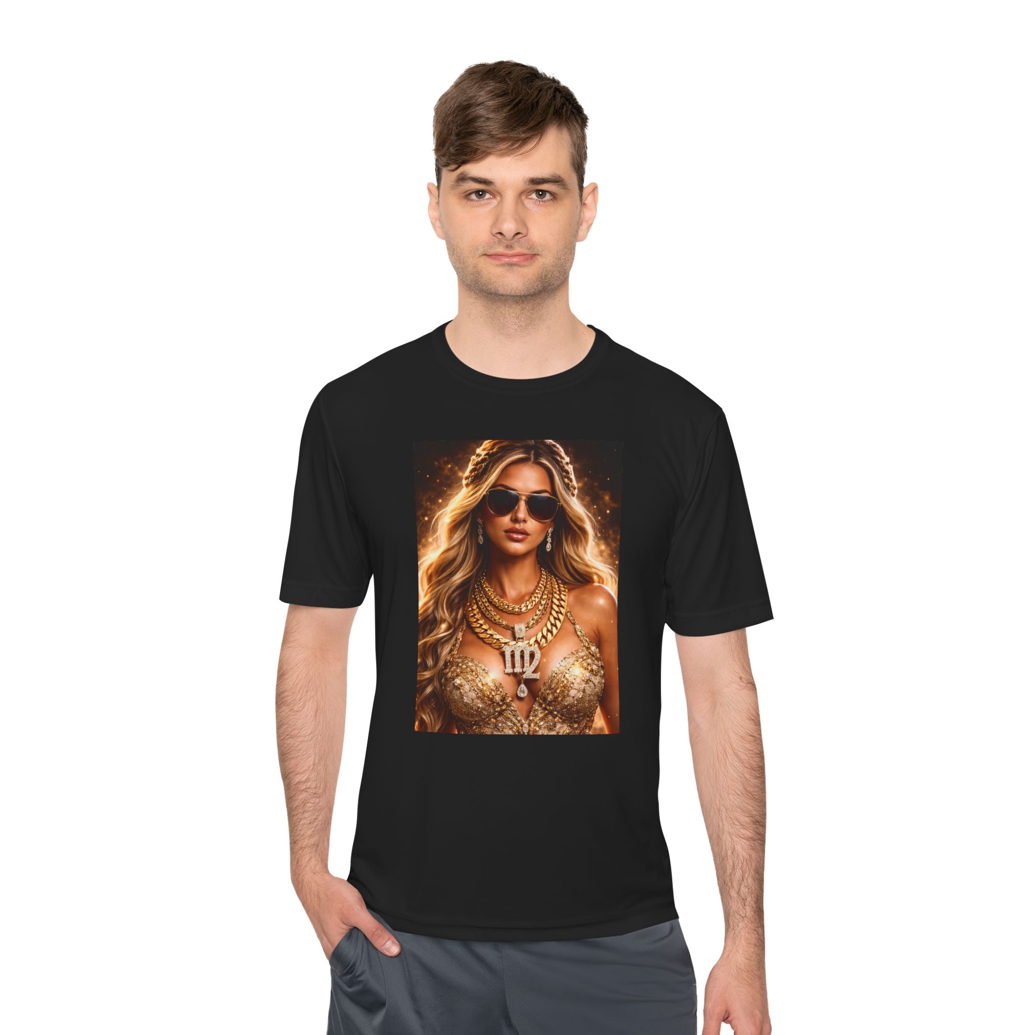 Virgo Goddess Graphic Tee — Zodiac Gold Portrait Tee