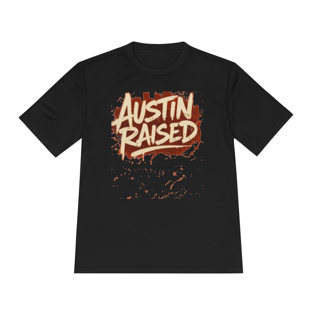 Austin Raised Moisture-Wicking Tee — Retro Graffiti Texas Pride Shirt