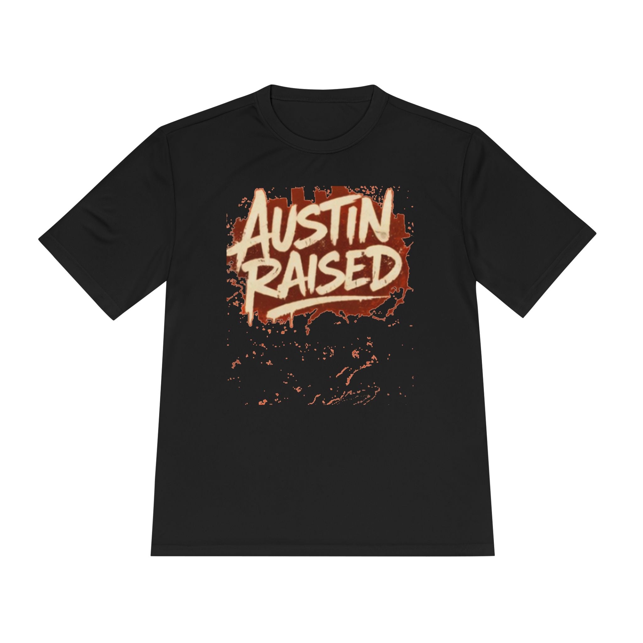 Austin Raised Moisture-Wicking Tee — Retro Graffiti Texas Pride Shirt