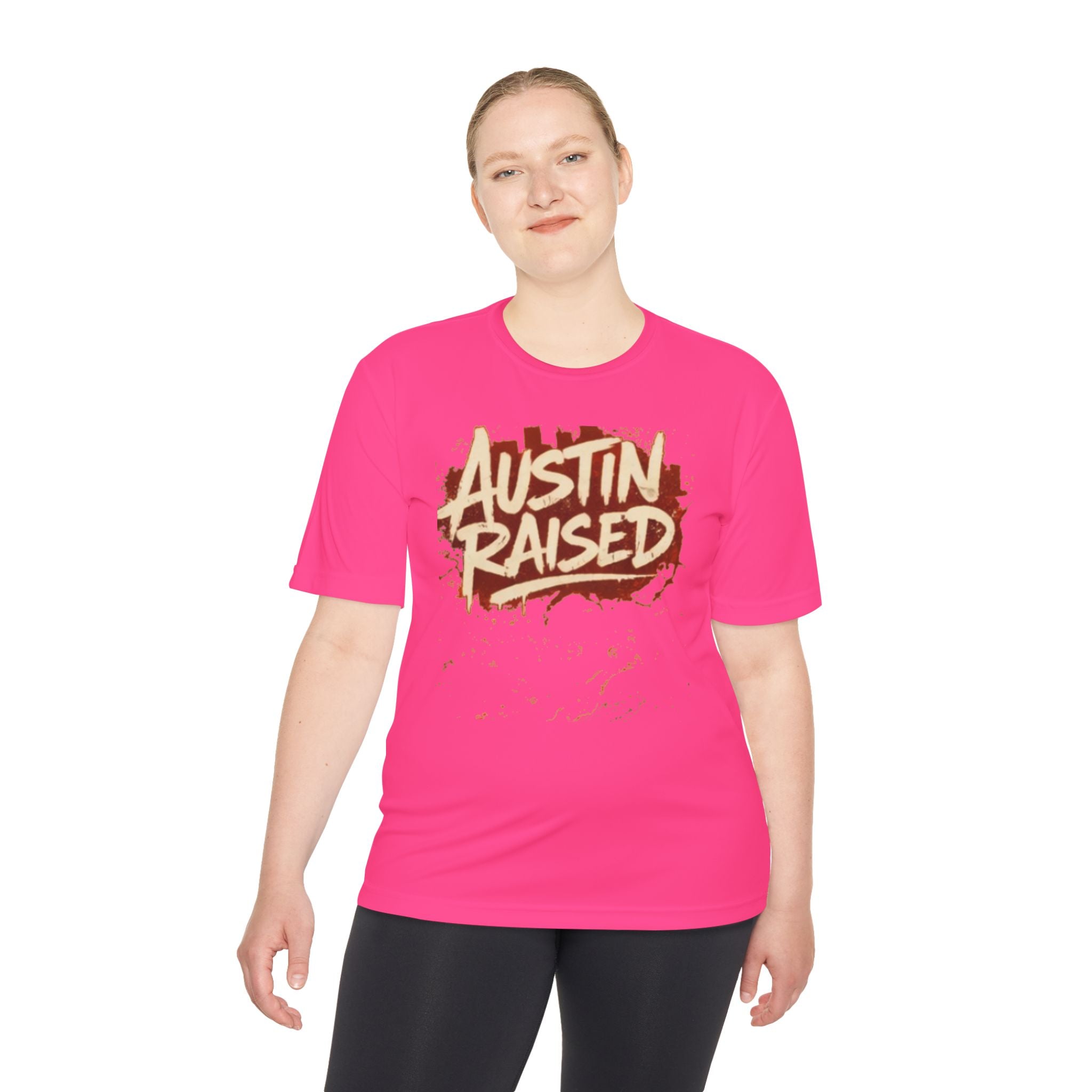Austin Raised Moisture-Wicking Tee — Retro Graffiti Texas Pride Shirt