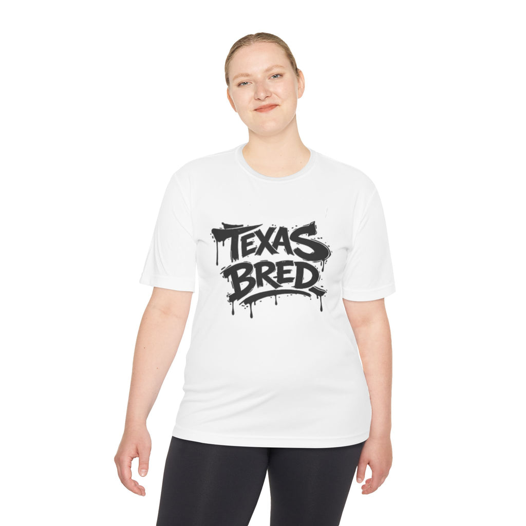 Texas Bred Moisture-Wicking Tee — Graffiti Style State Pride Shirt