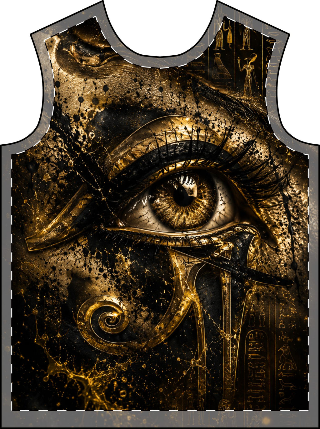 Egyptian Eye Graphic T-Shirt — Golden Horus All-Over Print