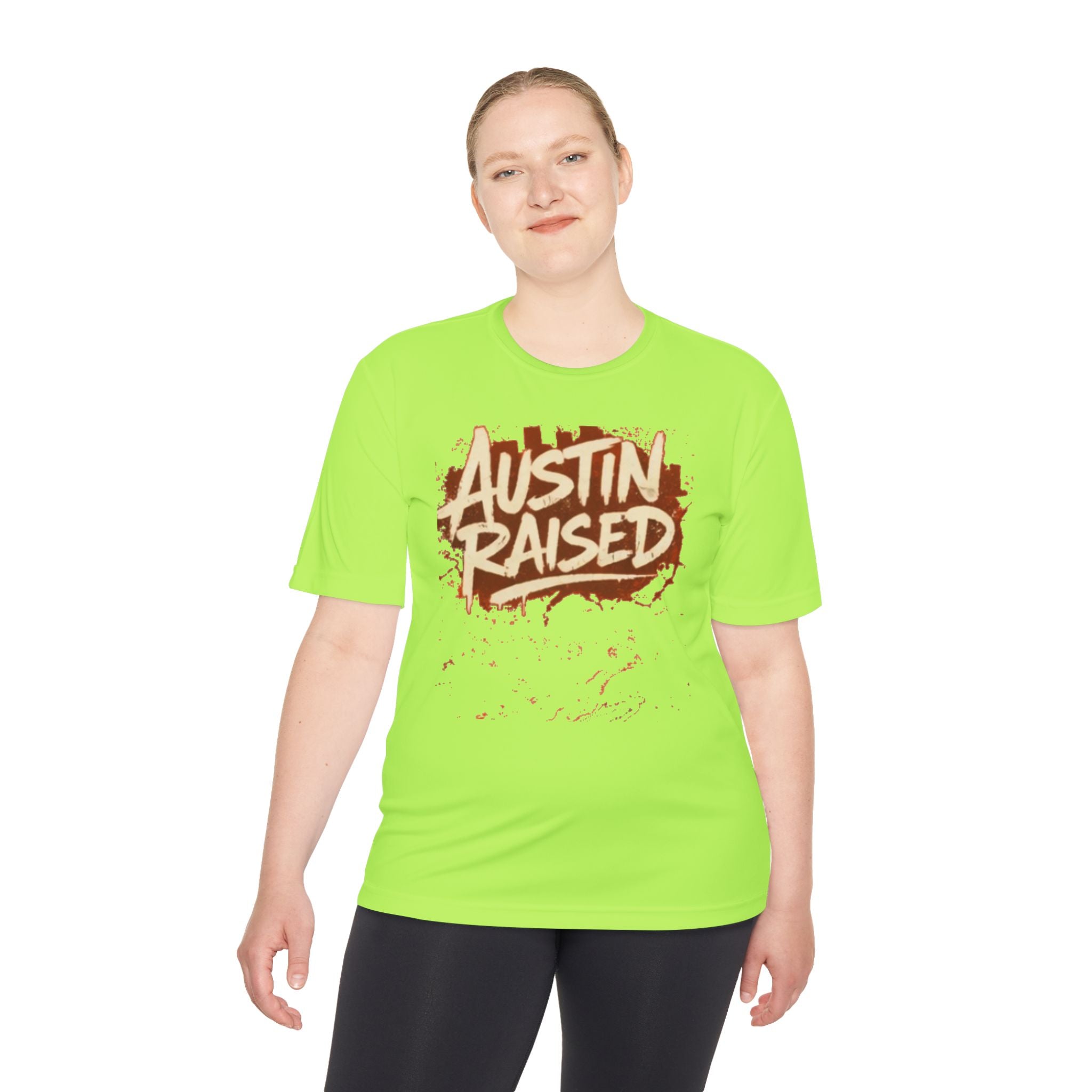 Austin Raised Moisture-Wicking Tee — Retro Graffiti Texas Pride Shirt