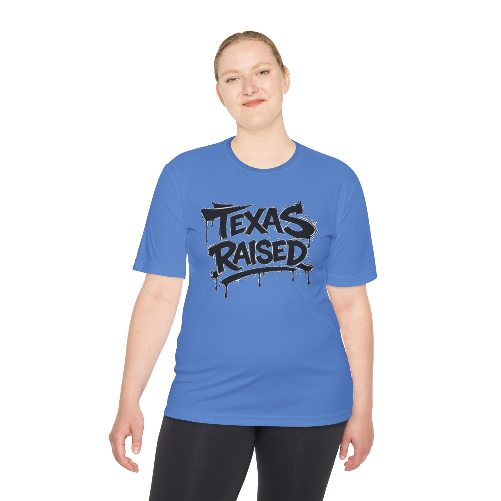 Texas Raised Moisture-Wicking Tee — Bold Graffiti State Pride Shirt