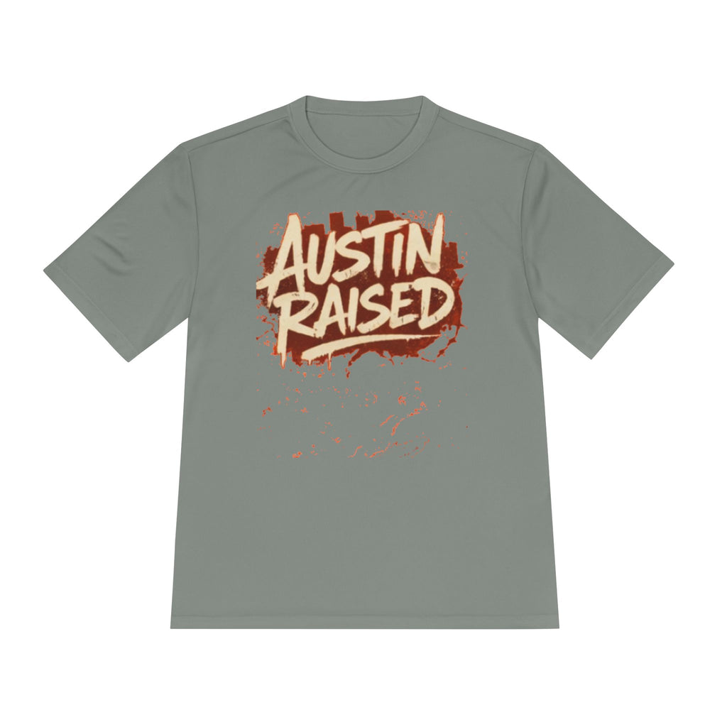 Austin Raised Moisture-Wicking Tee — Retro Graffiti Texas Pride Shirt
