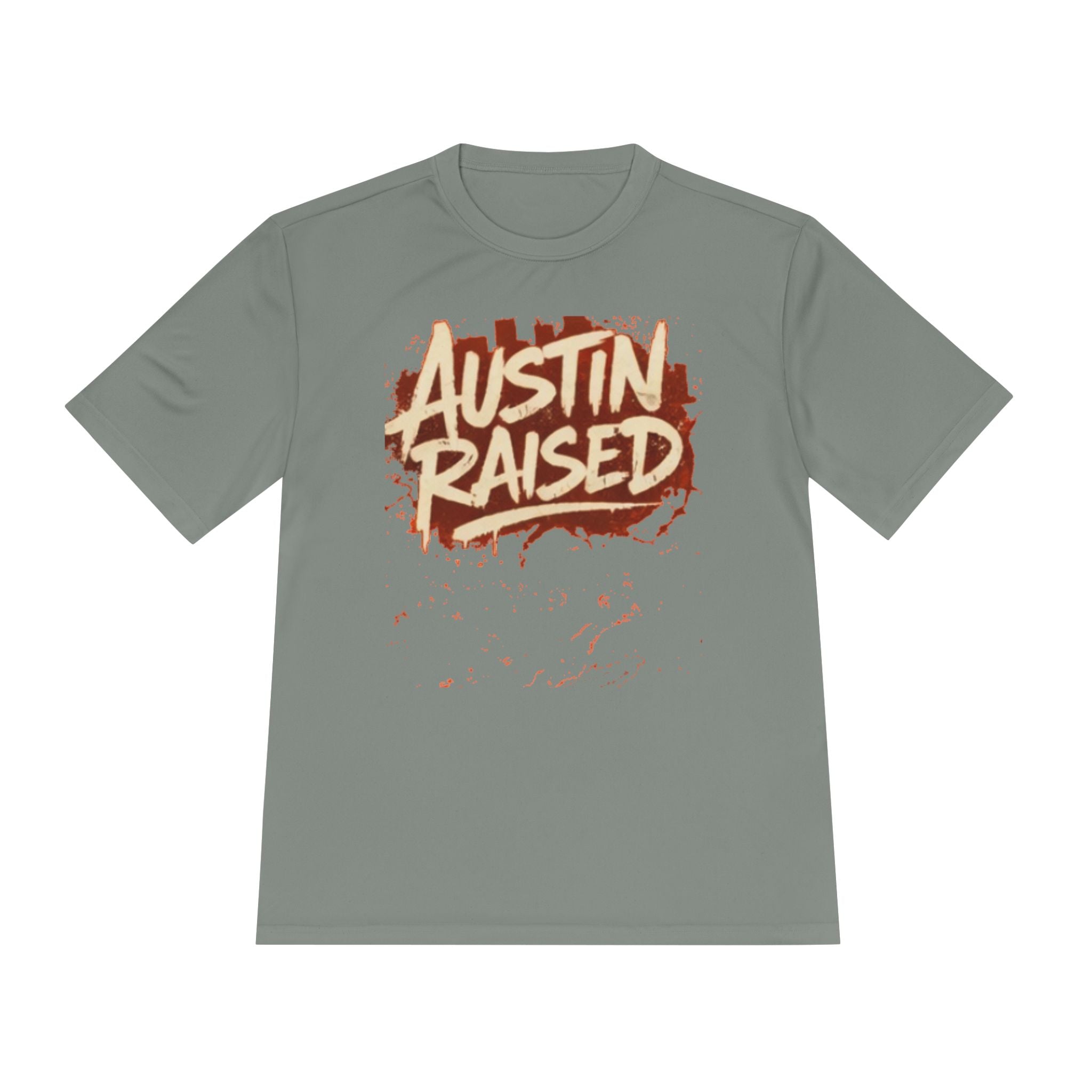 Austin Raised Moisture-Wicking Tee — Retro Graffiti Texas Pride Shirt