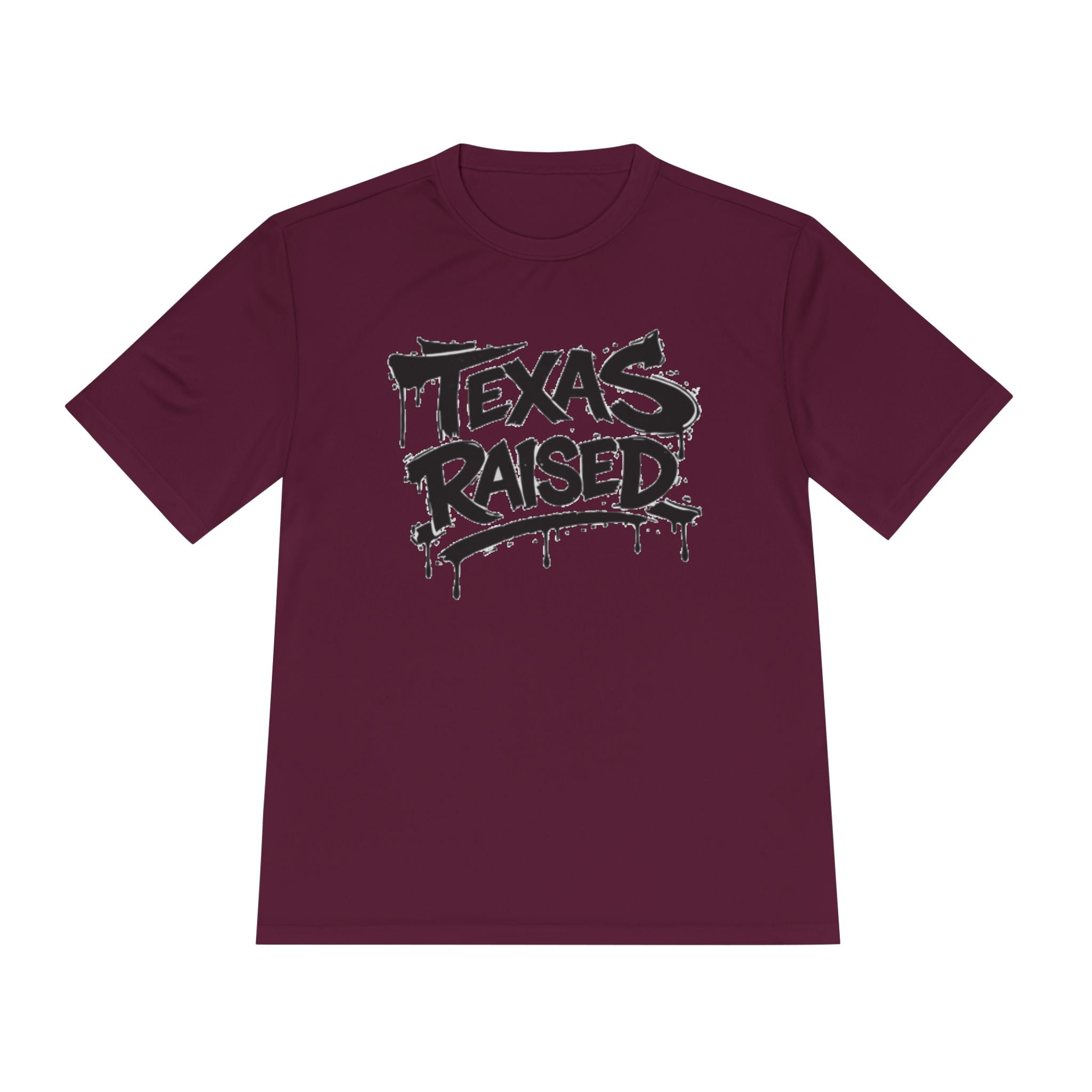 Texas Raised Moisture-Wicking Tee — Bold Graffiti State Pride Shirt