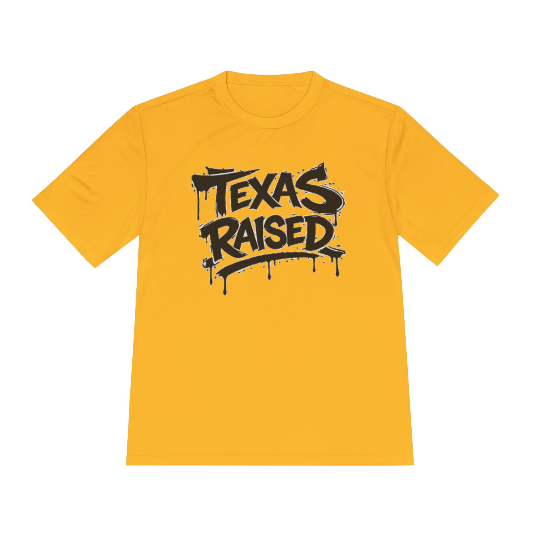 Texas Raised Moisture-Wicking Tee — Bold Graffiti State Pride Shirt