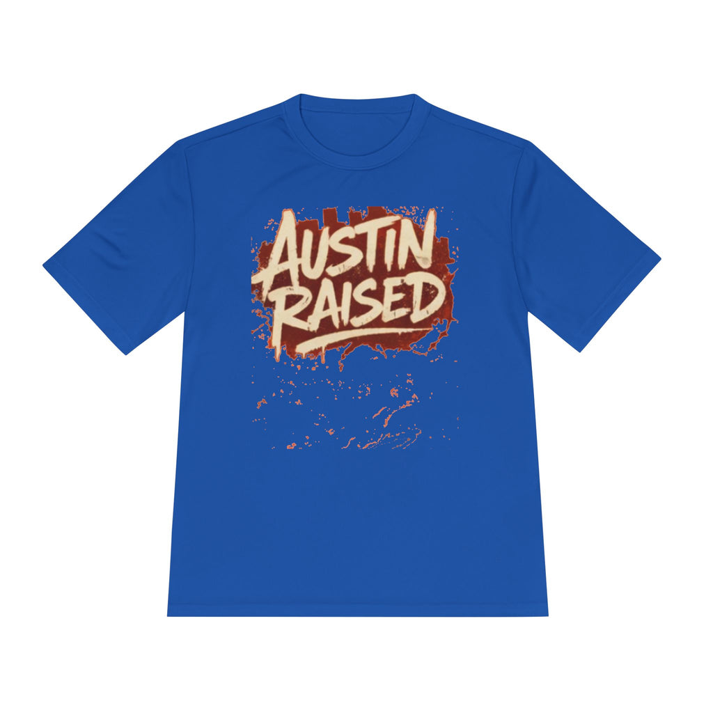 Austin Raised Moisture-Wicking Tee — Retro Graffiti Texas Pride Shirt