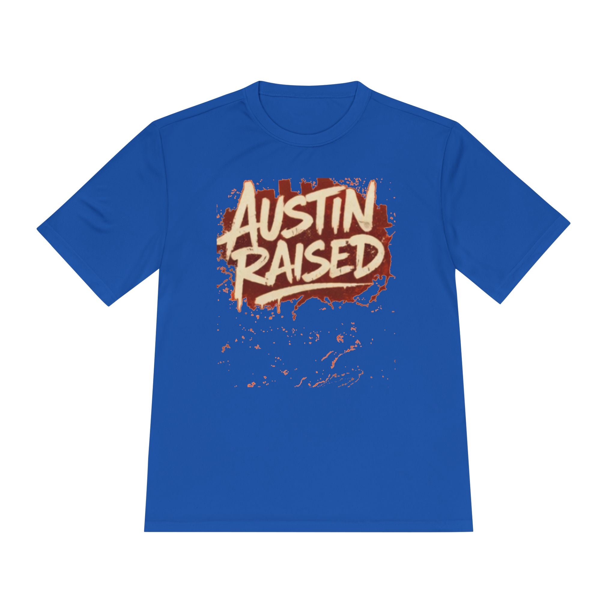 Austin Raised Moisture-Wicking Tee — Retro Graffiti Texas Pride Shirt