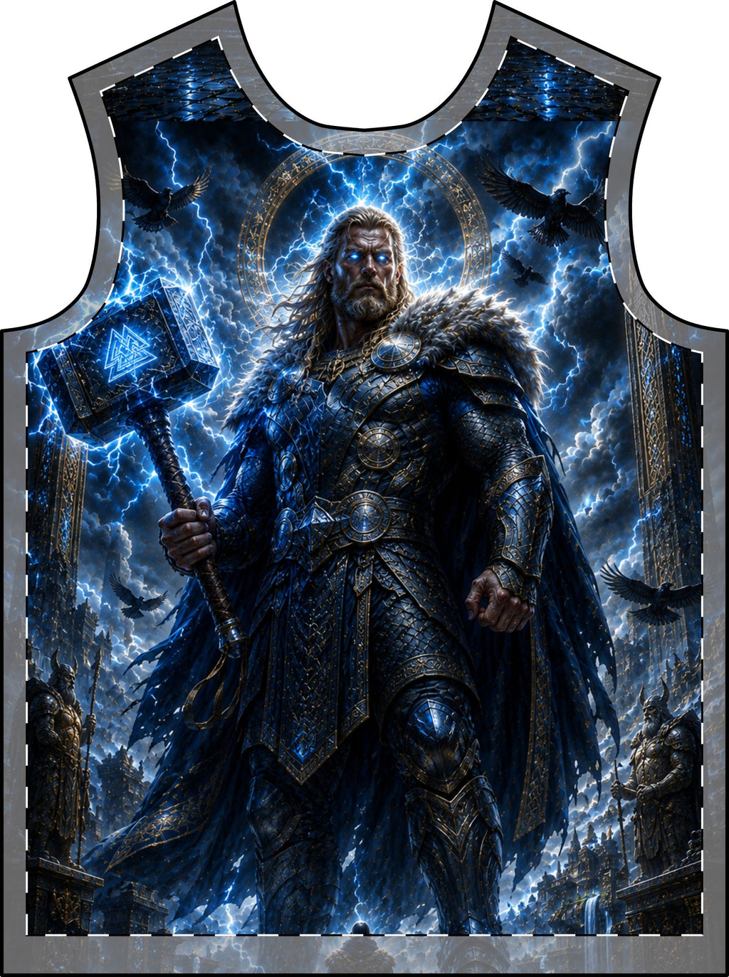 Thor Lightning Graphic T-Shirt — Norse God Thunderstorm All-Over Print