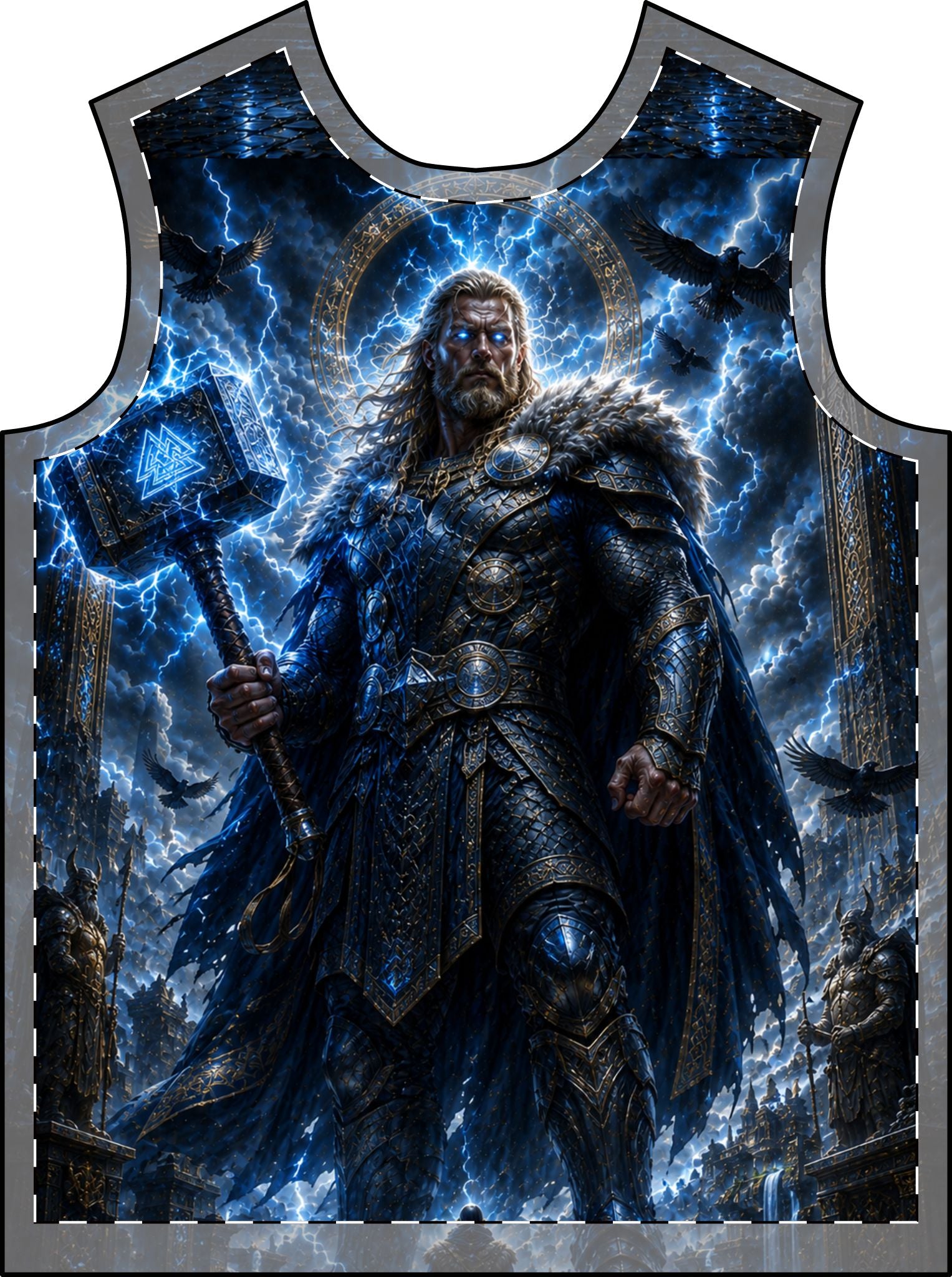 Thor Lightning Graphic T-Shirt — Norse God Thunderstorm All-Over Print